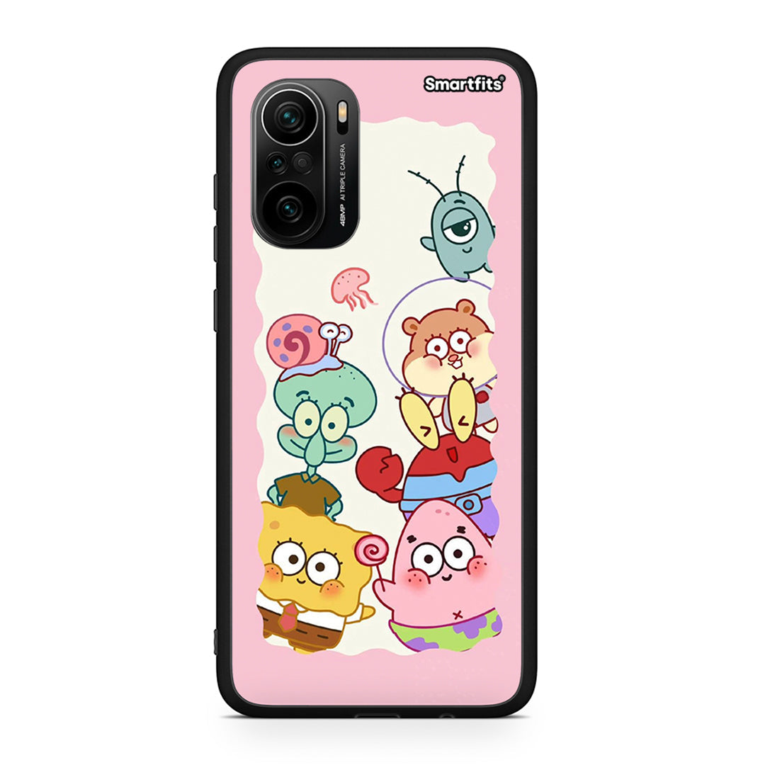 Xiaomi Poco F3 Cute Companion θήκη από τη Smartfits με σχέδιο στο πίσω μέρος και μαύρο περίβλημα | Smartphone case with colorful back and black bezels by Smartfits