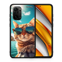 Thumbnail for Θήκη Xiaomi Mi 11i Summer Cat από τη Smartfits με σχέδιο στο πίσω μέρος και μαύρο περίβλημα | Xiaomi Mi 11i Summer Cat case with colorful back and black bezels