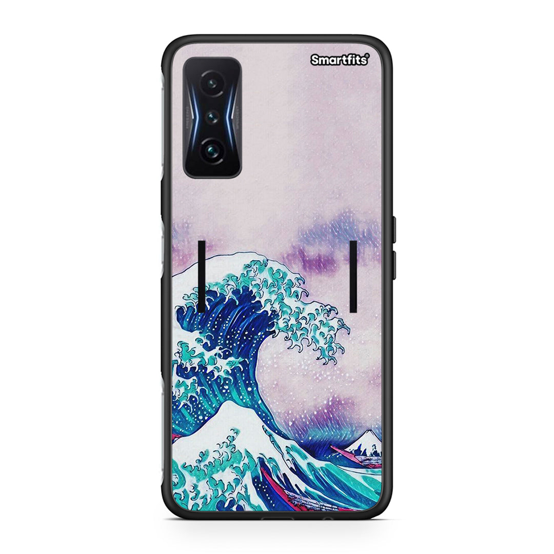 Xiaomi Poco F4 GT Blue Waves θήκη από τη Smartfits με σχέδιο στο πίσω μέρος και μαύρο περίβλημα | Smartphone case with colorful back and black bezels by Smartfits