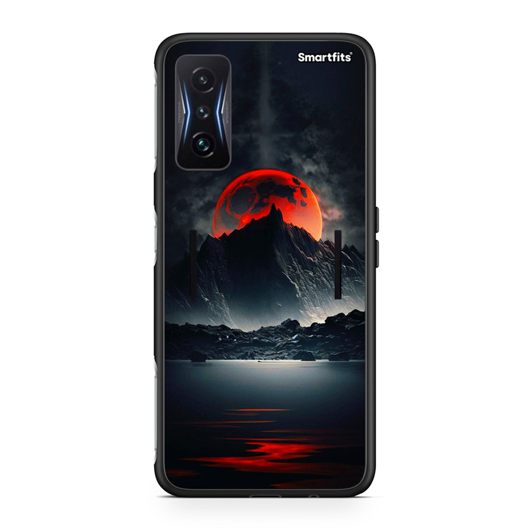 Xiaomi Poco F4 GT Red Full Moon θήκη από τη Smartfits με σχέδιο στο πίσω μέρος και μαύρο περίβλημα | Smartphone case with colorful back and black bezels by Smartfits