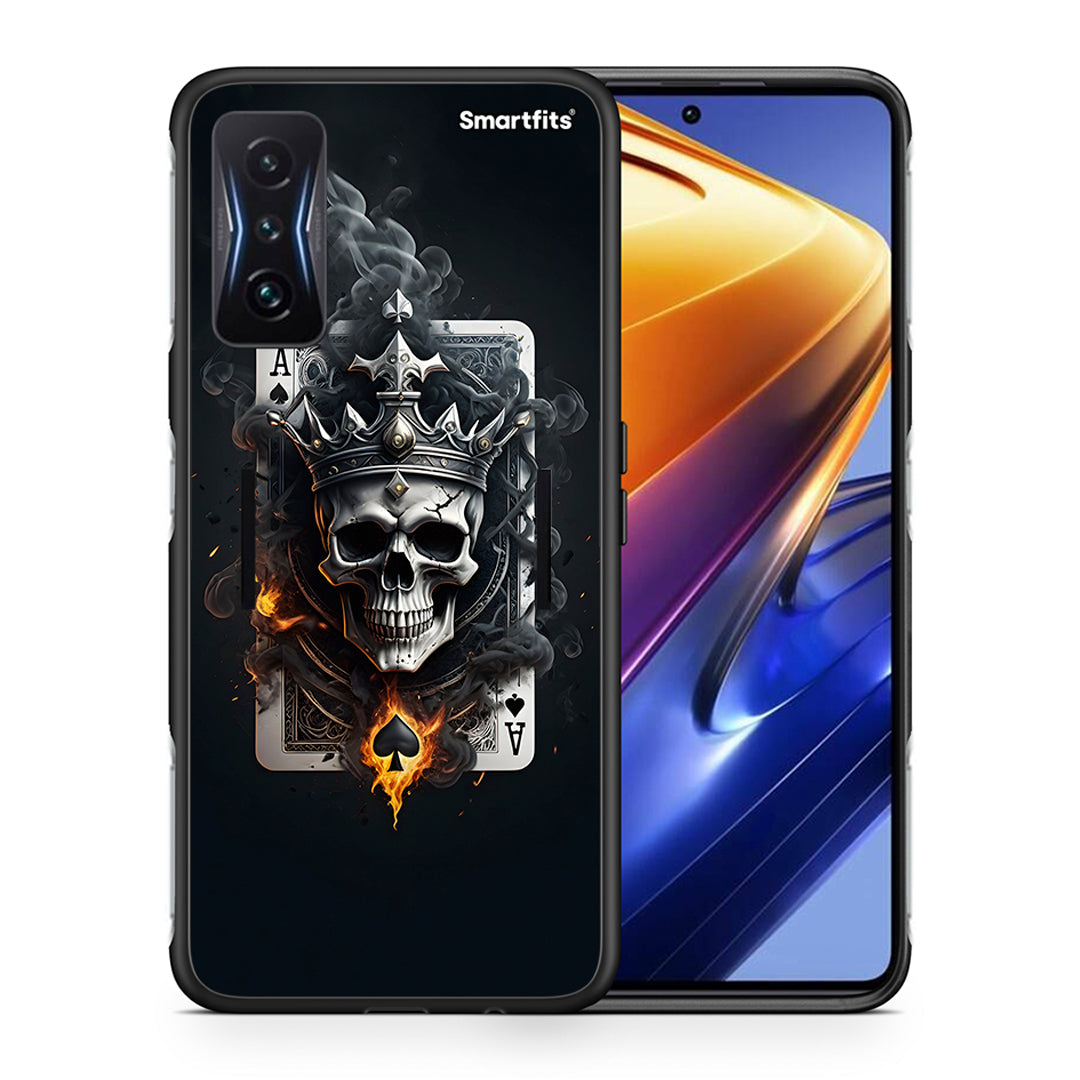 Θήκη Xiaomi Poco F4 GT Skull King Ace από τη Smartfits με σχέδιο στο πίσω μέρος και μαύρο περίβλημα | Xiaomi Poco F4 GT Skull King Ace case with colorful back and black bezels