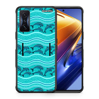 Thumbnail for Θήκη Xiaomi Poco F4 GT Swimming Dolphins από τη Smartfits με σχέδιο στο πίσω μέρος και μαύρο περίβλημα | Xiaomi Poco F4 GT Swimming Dolphins case with colorful back and black bezels