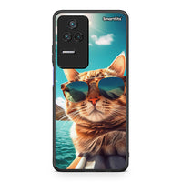 Thumbnail for Xiaomi Poco F4 / Redmi K40S Summer Cat θήκη από τη Smartfits με σχέδιο στο πίσω μέρος και μαύρο περίβλημα | Smartphone case with colorful back and black bezels by Smartfits