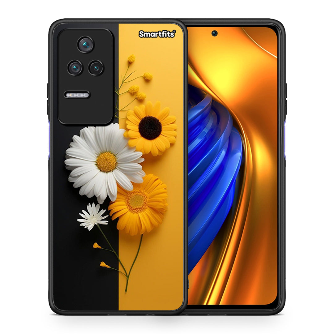 Θήκη Xiaomi Poco F4 / Redmi K40S Yellow Daisies από τη Smartfits με σχέδιο στο πίσω μέρος και μαύρο περίβλημα | Xiaomi Poco F4 / Redmi K40S Yellow Daisies case with colorful back and black bezels