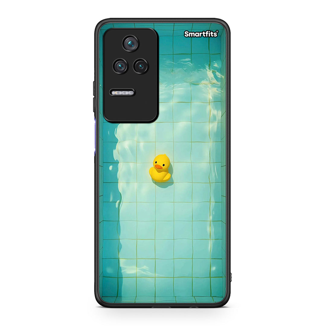 Xiaomi Poco F4 / Redmi K40S Yellow Duck θήκη από τη Smartfits με σχέδιο στο πίσω μέρος και μαύρο περίβλημα | Smartphone case with colorful back and black bezels by Smartfits