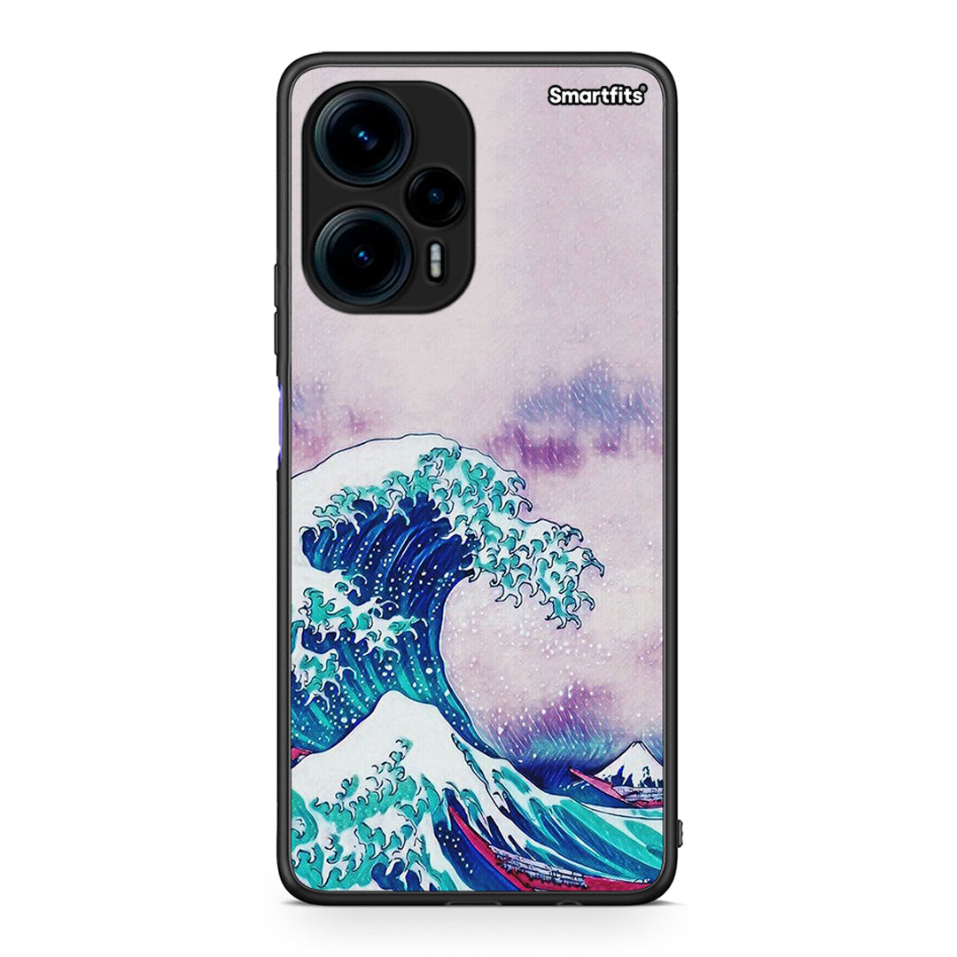 Θήκη Xiaomi Poco F5 5G Blue Waves από τη Smartfits με σχέδιο στο πίσω μέρος και μαύρο περίβλημα | Xiaomi Poco F5 5G Blue Waves Case with Colorful Back and Black Bezels