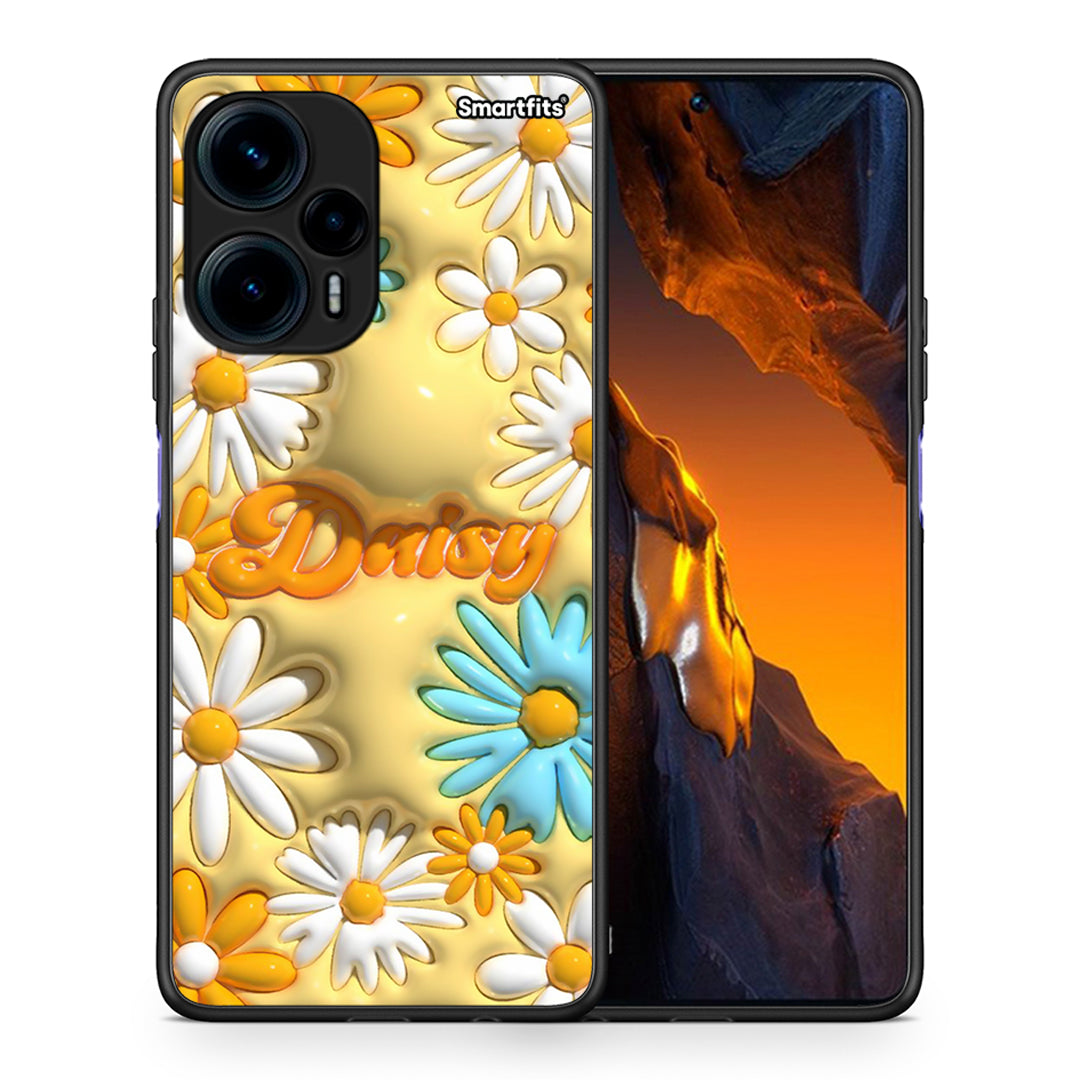 Θήκη Xiaomi Poco F5 5G Bubble Daisies από τη Smartfits με σχέδιο στο πίσω μέρος και μαύρο περίβλημα | Xiaomi Poco F5 5G Bubble Daisies Case with Colorful Back and Black Bezels