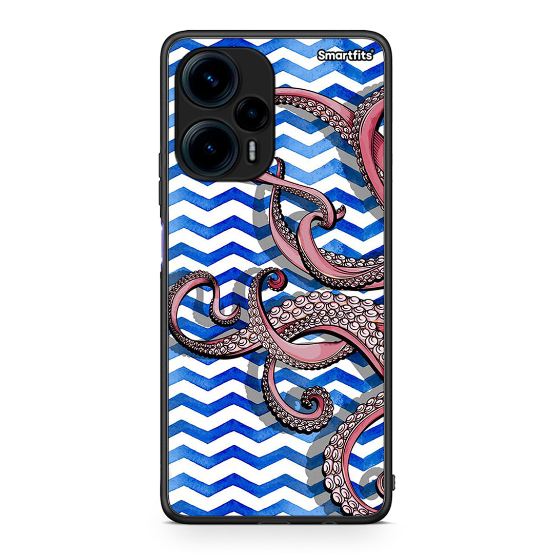 Θήκη Xiaomi Poco F5 5G Chevron Devilfish από τη Smartfits με σχέδιο στο πίσω μέρος και μαύρο περίβλημα | Xiaomi Poco F5 5G Chevron Devilfish Case with Colorful Back and Black Bezels