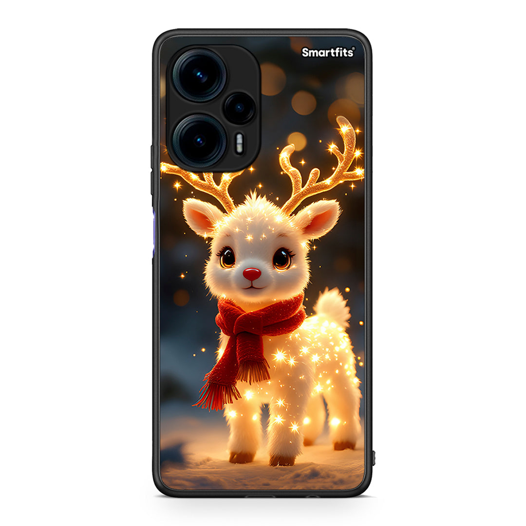 Θήκη Xiaomi Poco F5 5G Christmas Cutie από τη Smartfits με σχέδιο στο πίσω μέρος και μαύρο περίβλημα | Xiaomi Poco F5 5G Christmas Cutie Case with Colorful Back and Black Bezels