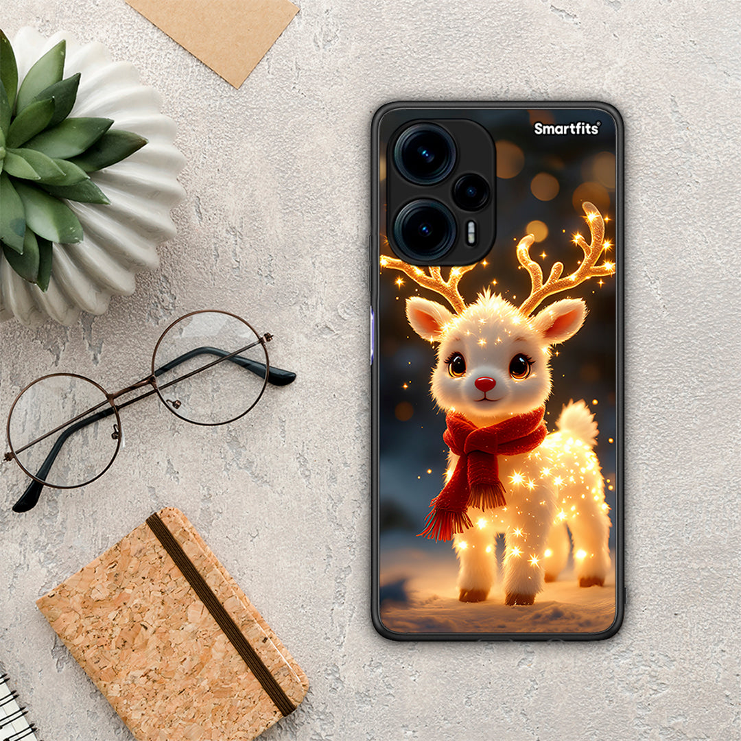 Θήκη Xiaomi Poco F5 5G Christmas Cutie από τη Smartfits με σχέδιο στο πίσω μέρος και μαύρο περίβλημα | Xiaomi Poco F5 5G Christmas Cutie Case with Colorful Back and Black Bezels