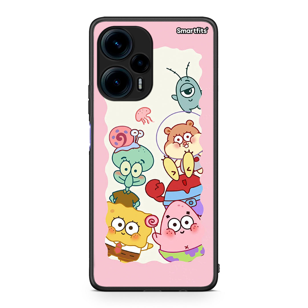 Θήκη Xiaomi Poco F5 5G Cute Companion από τη Smartfits με σχέδιο στο πίσω μέρος και μαύρο περίβλημα | Xiaomi Poco F5 5G Cute Companion Case with Colorful Back and Black Bezels