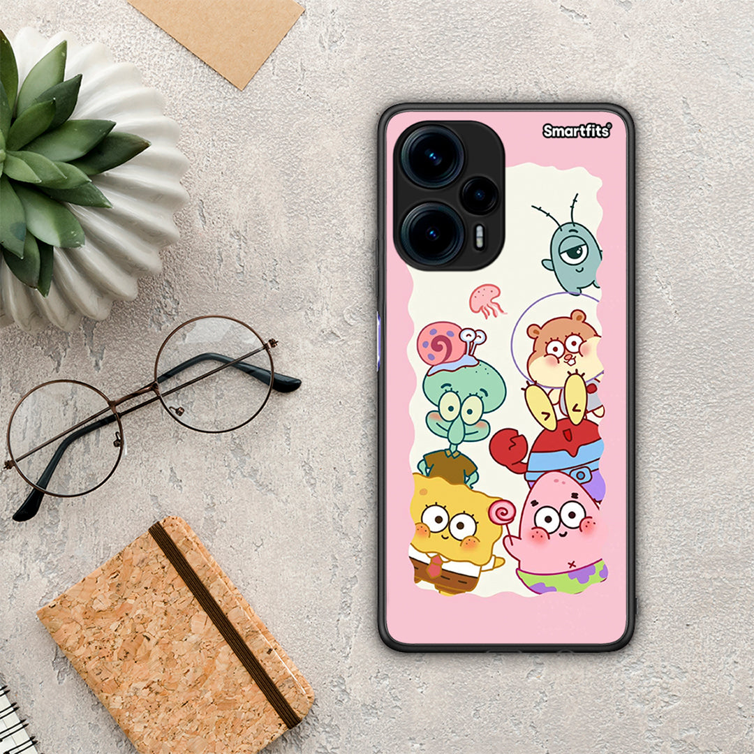 Θήκη Xiaomi Poco F5 5G Cute Companion από τη Smartfits με σχέδιο στο πίσω μέρος και μαύρο περίβλημα | Xiaomi Poco F5 5G Cute Companion Case with Colorful Back and Black Bezels