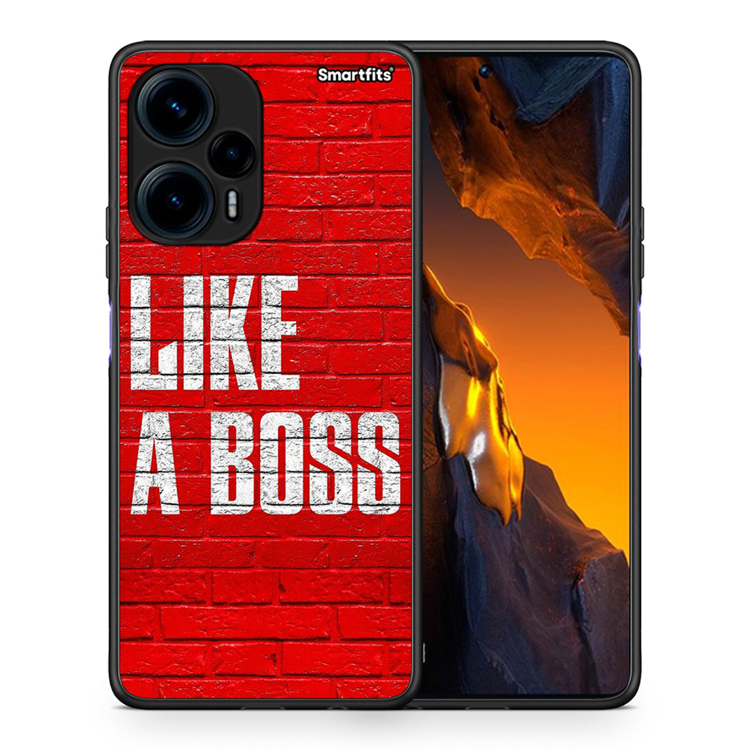 Θήκη Xiaomi Poco F5 5G Like A Boss από τη Smartfits με σχέδιο στο πίσω μέρος και μαύρο περίβλημα | Xiaomi Poco F5 5G Like A Boss Case with Colorful Back and Black Bezels