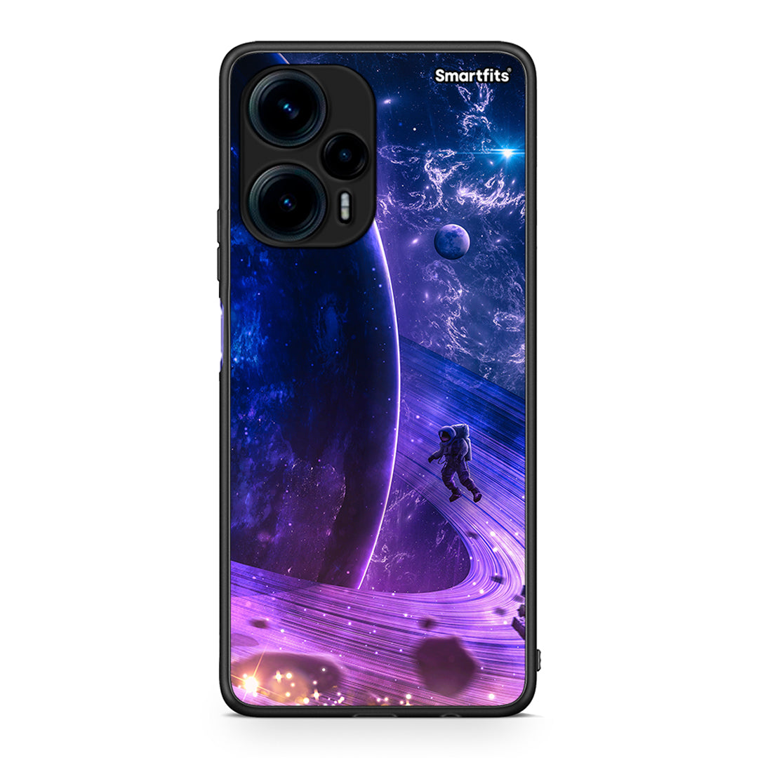 Θήκη Xiaomi Poco F5 5G Lost Astronaut από τη Smartfits με σχέδιο στο πίσω μέρος και μαύρο περίβλημα | Xiaomi Poco F5 5G Lost Astronaut Case with Colorful Back and Black Bezels