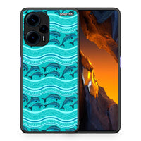 Thumbnail for Θήκη Xiaomi Poco F5 5G Swimming Dolphins από τη Smartfits με σχέδιο στο πίσω μέρος και μαύρο περίβλημα | Xiaomi Poco F5 5G Swimming Dolphins Case with Colorful Back and Black Bezels