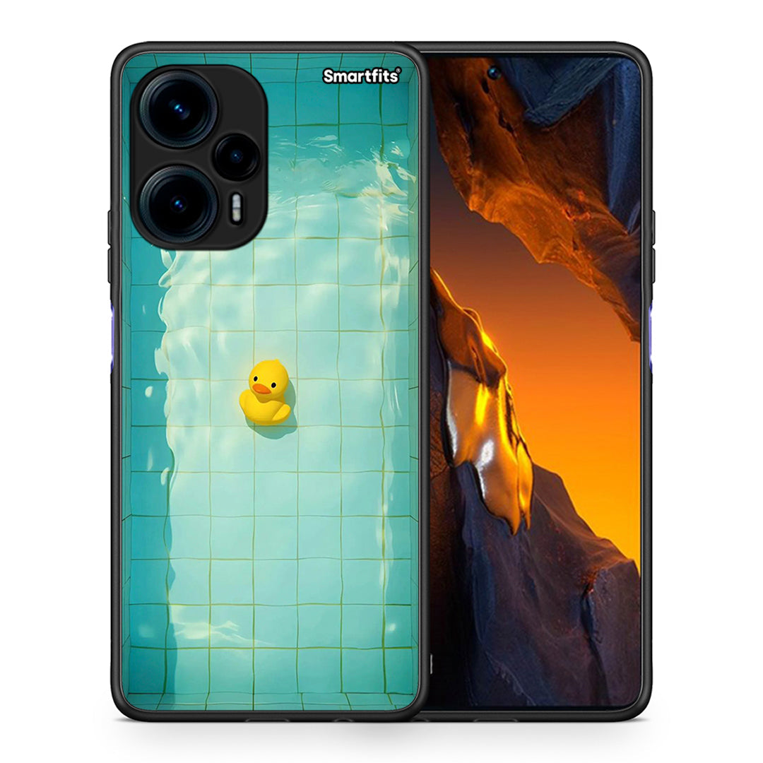 Θήκη Xiaomi Poco F5 5G Yellow Duck από τη Smartfits με σχέδιο στο πίσω μέρος και μαύρο περίβλημα | Xiaomi Poco F5 5G Yellow Duck Case with Colorful Back and Black Bezels