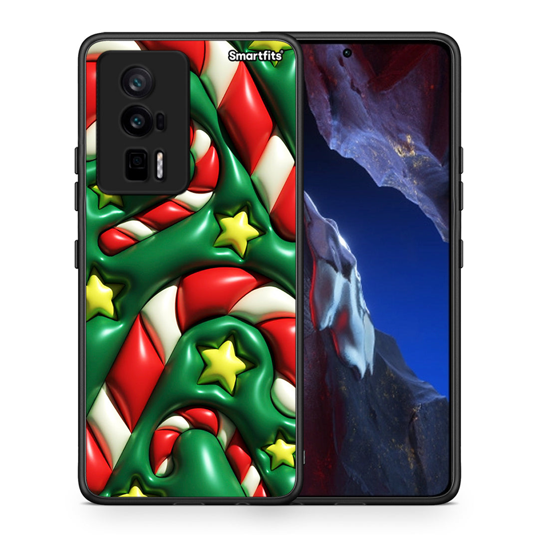 Θήκη Xiaomi Poco F5 Pro / Redmi K60 Pro Christmas Bubbles από τη Smartfits με σχέδιο στο πίσω μέρος και μαύρο περίβλημα | Xiaomi Poco F5 Pro / Redmi K60 Pro Christmas Bubbles Case with Colorful Back and Black Bezels