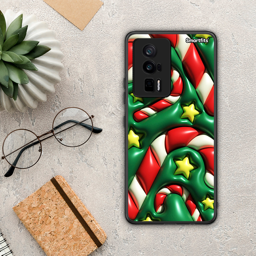 Θήκη Xiaomi Poco F5 Pro / Redmi K60 Pro Christmas Bubbles από τη Smartfits με σχέδιο στο πίσω μέρος και μαύρο περίβλημα | Xiaomi Poco F5 Pro / Redmi K60 Pro Christmas Bubbles Case with Colorful Back and Black Bezels