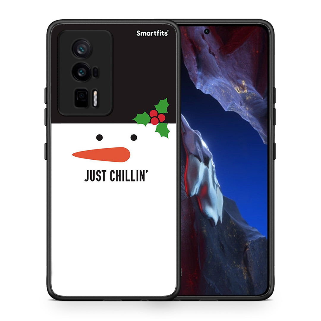 Θήκη Xiaomi Poco F5 Pro / Redmi K60 Pro Christmas Chillin από τη Smartfits με σχέδιο στο πίσω μέρος και μαύρο περίβλημα | Xiaomi Poco F5 Pro / Redmi K60 Pro Christmas Chillin Case with Colorful Back and Black Bezels