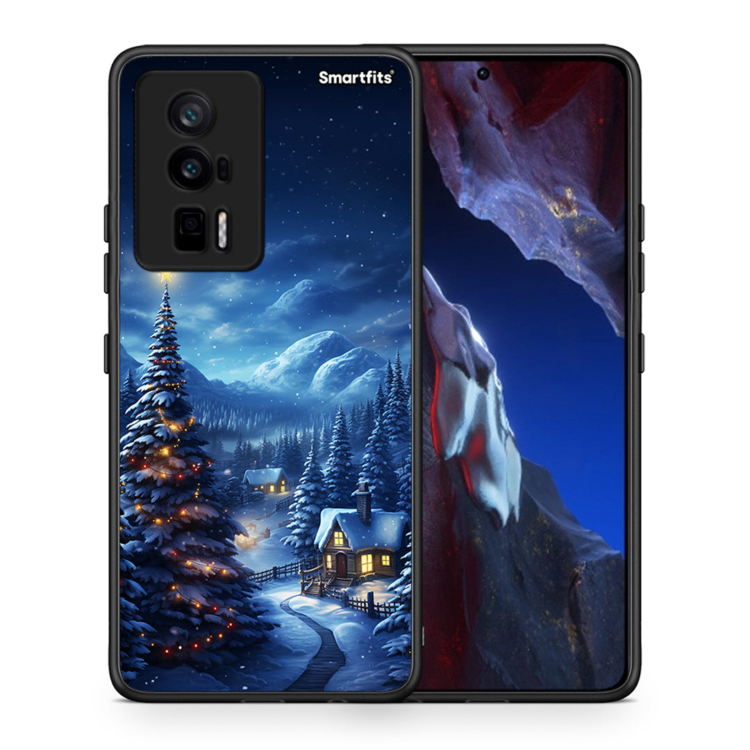 Θήκη Xiaomi Poco F5 Pro / Redmi K60 Pro Christmas Scenery από τη Smartfits με σχέδιο στο πίσω μέρος και μαύρο περίβλημα | Xiaomi Poco F5 Pro / Redmi K60 Pro Christmas Scenery Case with Colorful Back and Black Bezels