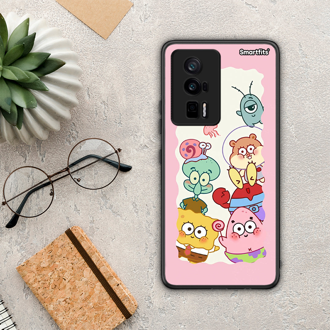 Θήκη Xiaomi Poco F5 Pro / Redmi K60 Pro Cute Companion από τη Smartfits με σχέδιο στο πίσω μέρος και μαύρο περίβλημα | Xiaomi Poco F5 Pro / Redmi K60 Pro Cute Companion Case with Colorful Back and Black Bezels