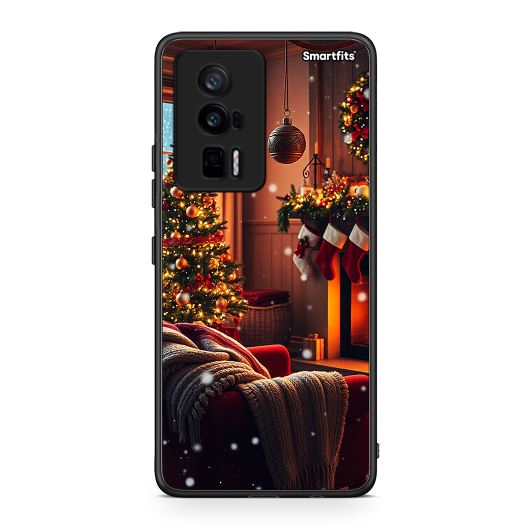 Θήκη Xiaomi Poco F5 Pro / Redmi K60 Pro Home For Christmas από τη Smartfits με σχέδιο στο πίσω μέρος και μαύρο περίβλημα | Xiaomi Poco F5 Pro / Redmi K60 Pro Home For Christmas Case with Colorful Back and Black Bezels