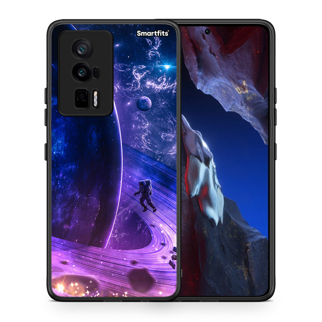 Θήκη Xiaomi Poco F5 Pro / Redmi K60 Pro Lost Astronaut από τη Smartfits με σχέδιο στο πίσω μέρος και μαύρο περίβλημα | Xiaomi Poco F5 Pro / Redmi K60 Pro Lost Astronaut Case with Colorful Back and Black Bezels