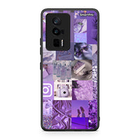 Thumbnail for Θήκη Xiaomi Poco F5 Pro / Redmi K60 Pro Purple Aesthetic Collage από τη Smartfits με σχέδιο στο πίσω μέρος και μαύρο περίβλημα | Xiaomi Poco F5 Pro / Redmi K60 Pro Purple Aesthetic Collage Case with Colorful Back and Black Bezels