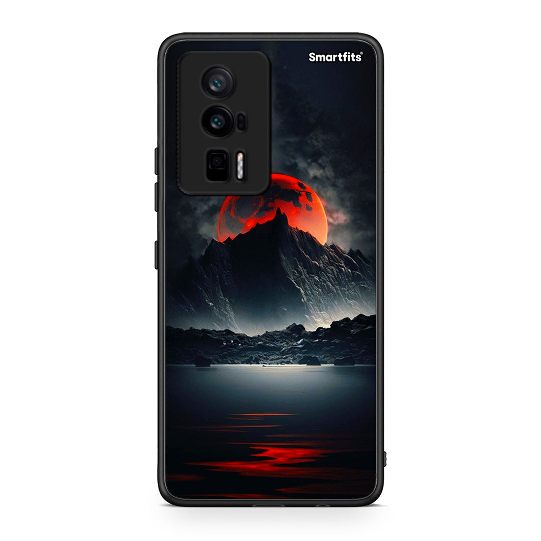 Θήκη Xiaomi Poco F5 Pro / Redmi K60 Pro Red Full Moon από τη Smartfits με σχέδιο στο πίσω μέρος και μαύρο περίβλημα | Xiaomi Poco F5 Pro / Redmi K60 Pro Red Full Moon Case with Colorful Back and Black Bezels