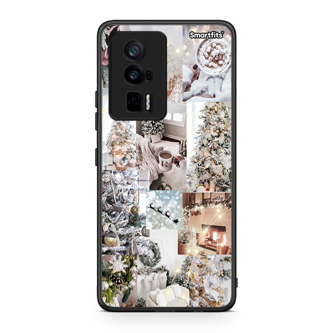 Θήκη Xiaomi Poco F5 Pro / Redmi K60 Pro White Christmas από τη Smartfits με σχέδιο στο πίσω μέρος και μαύρο περίβλημα | Xiaomi Poco F5 Pro / Redmi K60 Pro White Christmas Case with Colorful Back and Black Bezels