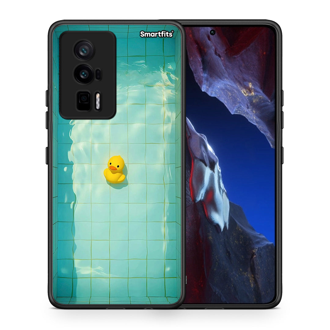 Θήκη Xiaomi Poco F5 Pro / Redmi K60 Pro Yellow Duck από τη Smartfits με σχέδιο στο πίσω μέρος και μαύρο περίβλημα | Xiaomi Poco F5 Pro / Redmi K60 Pro Yellow Duck Case with Colorful Back and Black Bezels