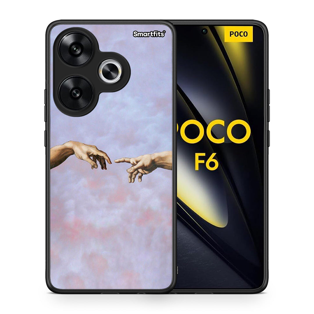 Θήκη Xiaomi Poco F6 Adam Hand από τη Smartfits με σχέδιο στο πίσω μέρος και μαύρο περίβλημα | Xiaomi Poco F6 Adam Hand case with colorful back and black bezels