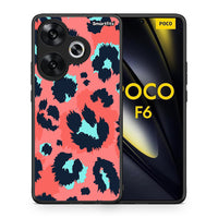 Thumbnail for Θήκη Xiaomi Poco F6 Pink Leopard Animal από τη Smartfits με σχέδιο στο πίσω μέρος και μαύρο περίβλημα | Xiaomi Poco F6 Pink Leopard Animal case with colorful back and black bezels