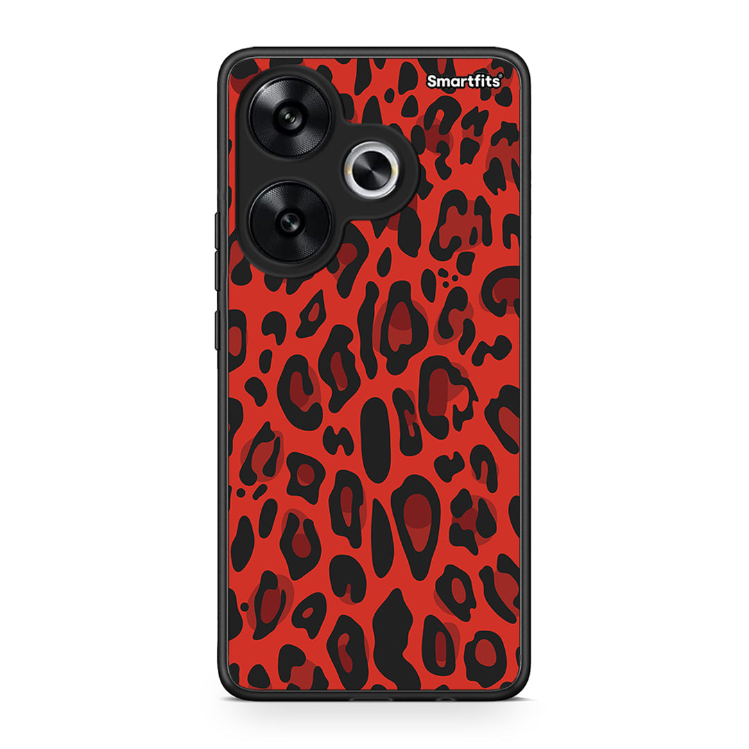 4 - Xiaomi Poco F6 Red Leopard Animal case, cover, bumper