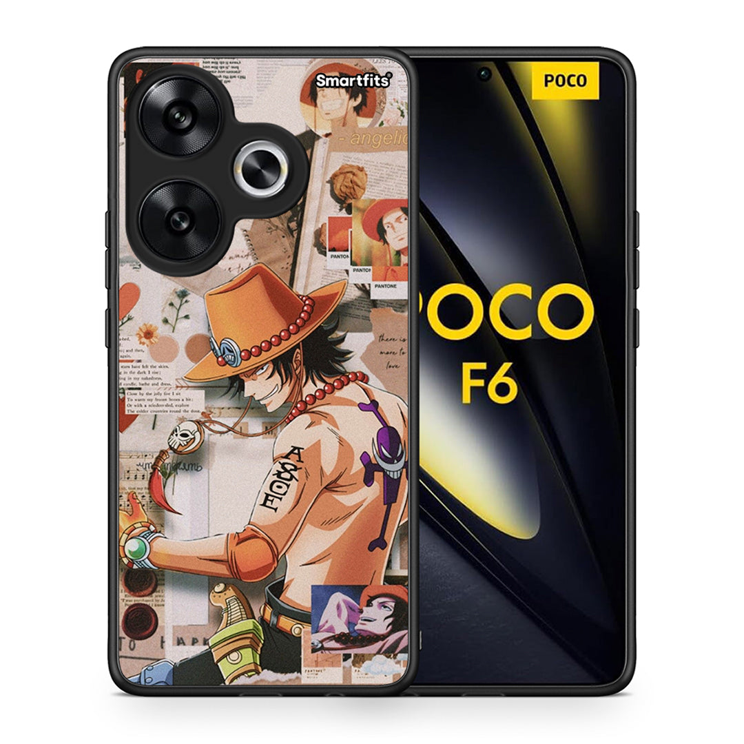 Θήκη Xiaomi Poco F6 Anime Collage από τη Smartfits με σχέδιο στο πίσω μέρος και μαύρο περίβλημα | Xiaomi Poco F6 Anime Collage case with colorful back and black bezels