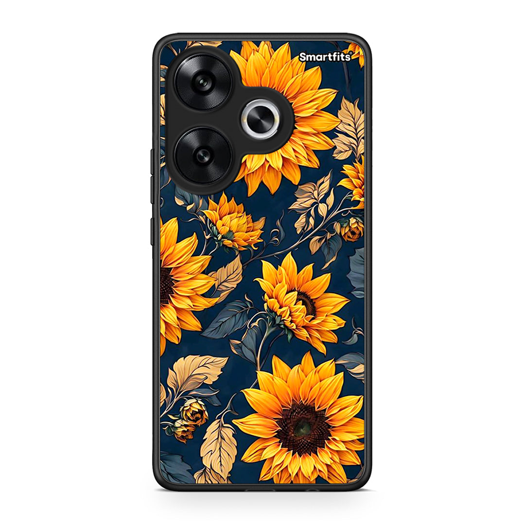Xiaomi Poco F6 Autumn Sunflowers Θήκη από τη Smartfits με σχέδιο στο πίσω μέρος και μαύρο περίβλημα | Smartphone case with colorful back and black bezels by Smartfits