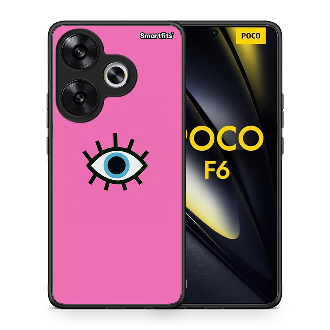 Θήκη Xiaomi Poco F6 Blue Eye Pink από τη Smartfits με σχέδιο στο πίσω μέρος και μαύρο περίβλημα | Xiaomi Poco F6 Blue Eye Pink case with colorful back and black bezels