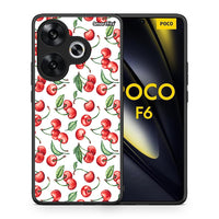 Thumbnail for Θήκη Xiaomi Poco F6 Cherry Summer από τη Smartfits με σχέδιο στο πίσω μέρος και μαύρο περίβλημα | Xiaomi Poco F6 Cherry Summer case with colorful back and black bezels