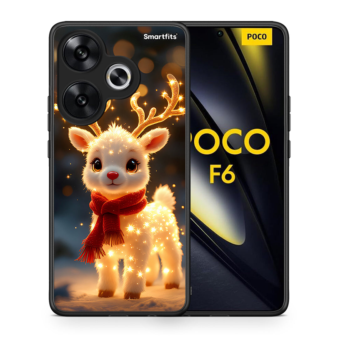 Θήκη Xiaomi Poco F6 Christmas Cutie από τη Smartfits με σχέδιο στο πίσω μέρος και μαύρο περίβλημα | Xiaomi Poco F6 Christmas Cutie case with colorful back and black bezels