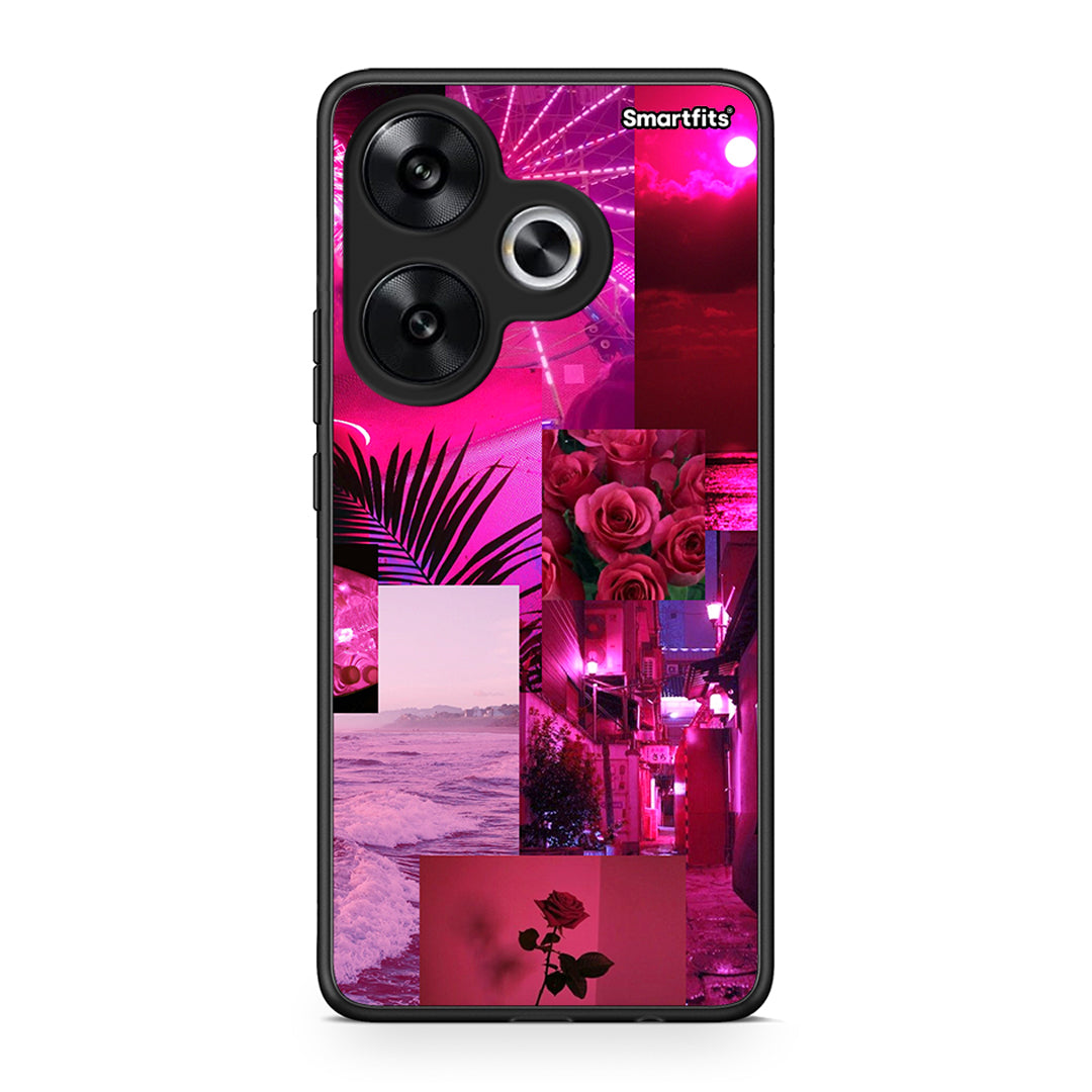 Xiaomi Poco F6 Collage Red Roses Θήκη Αγίου Βαλεντίνου από τη Smartfits με σχέδιο στο πίσω μέρος και μαύρο περίβλημα | Smartphone case with colorful back and black bezels by Smartfits