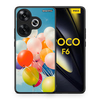 Thumbnail for Θήκη Xiaomi Poco F6 Colorful Balloons από τη Smartfits με σχέδιο στο πίσω μέρος και μαύρο περίβλημα | Xiaomi Poco F6 Colorful Balloons case with colorful back and black bezels