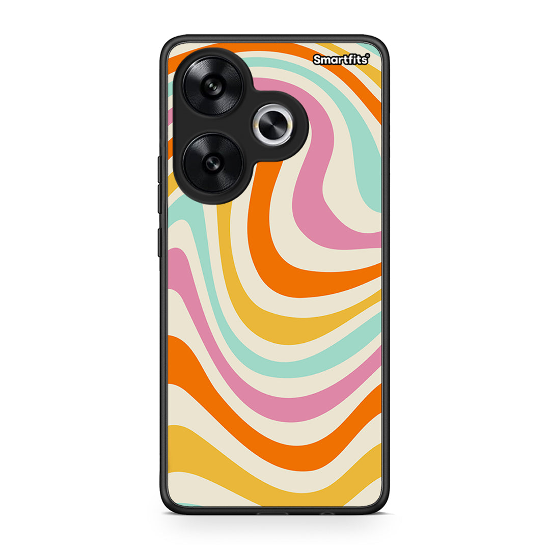 Xiaomi Poco F6 Colourful Waves θήκη από τη Smartfits με σχέδιο στο πίσω μέρος και μαύρο περίβλημα | Smartphone case with colorful back and black bezels by Smartfits