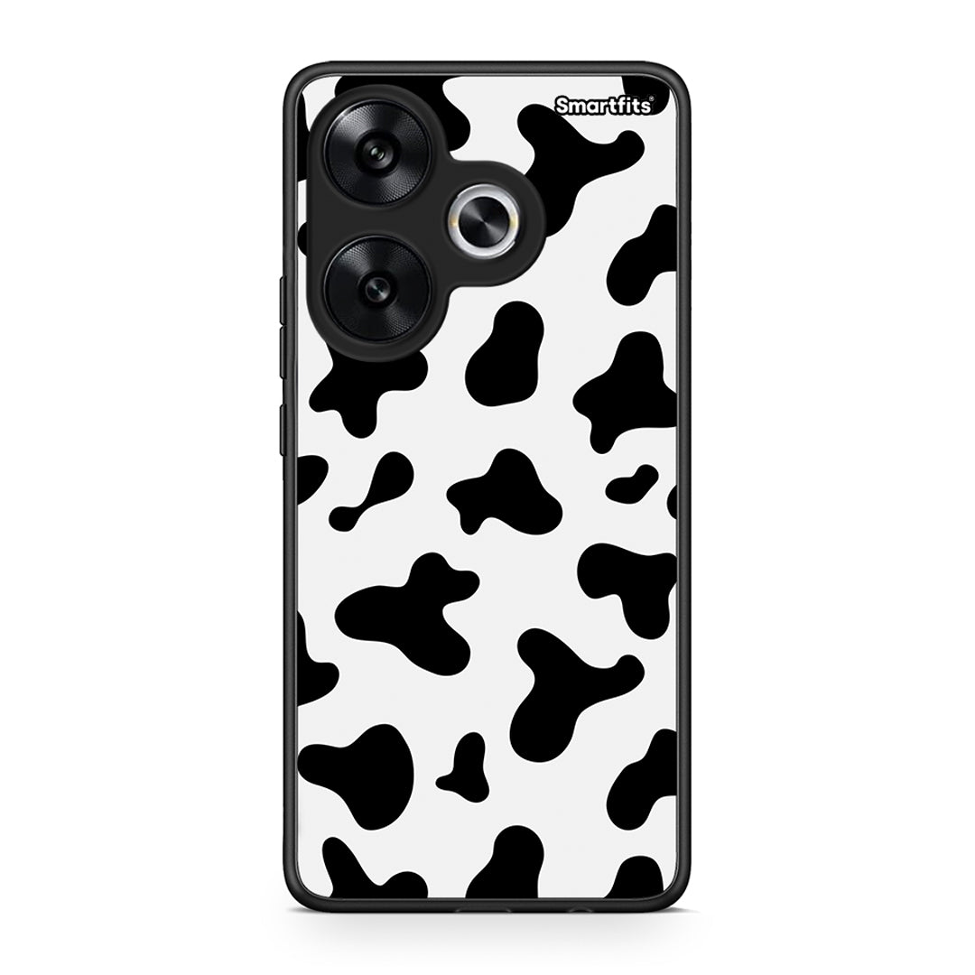 Xiaomi Poco F6 Cow Print θήκη από τη Smartfits με σχέδιο στο πίσω μέρος και μαύρο περίβλημα | Smartphone case with colorful back and black bezels by Smartfits