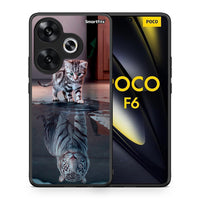 Thumbnail for Θήκη Xiaomi Poco F6 Tiger Cute από τη Smartfits με σχέδιο στο πίσω μέρος και μαύρο περίβλημα | Xiaomi Poco F6 Tiger Cute case with colorful back and black bezels