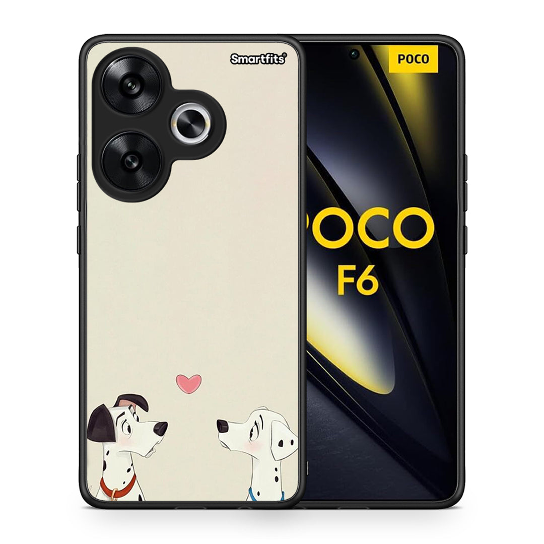 Θήκη Xiaomi Poco F6 Dalmatians Love από τη Smartfits με σχέδιο στο πίσω μέρος και μαύρο περίβλημα | Xiaomi Poco F6 Dalmatians Love case with colorful back and black bezels