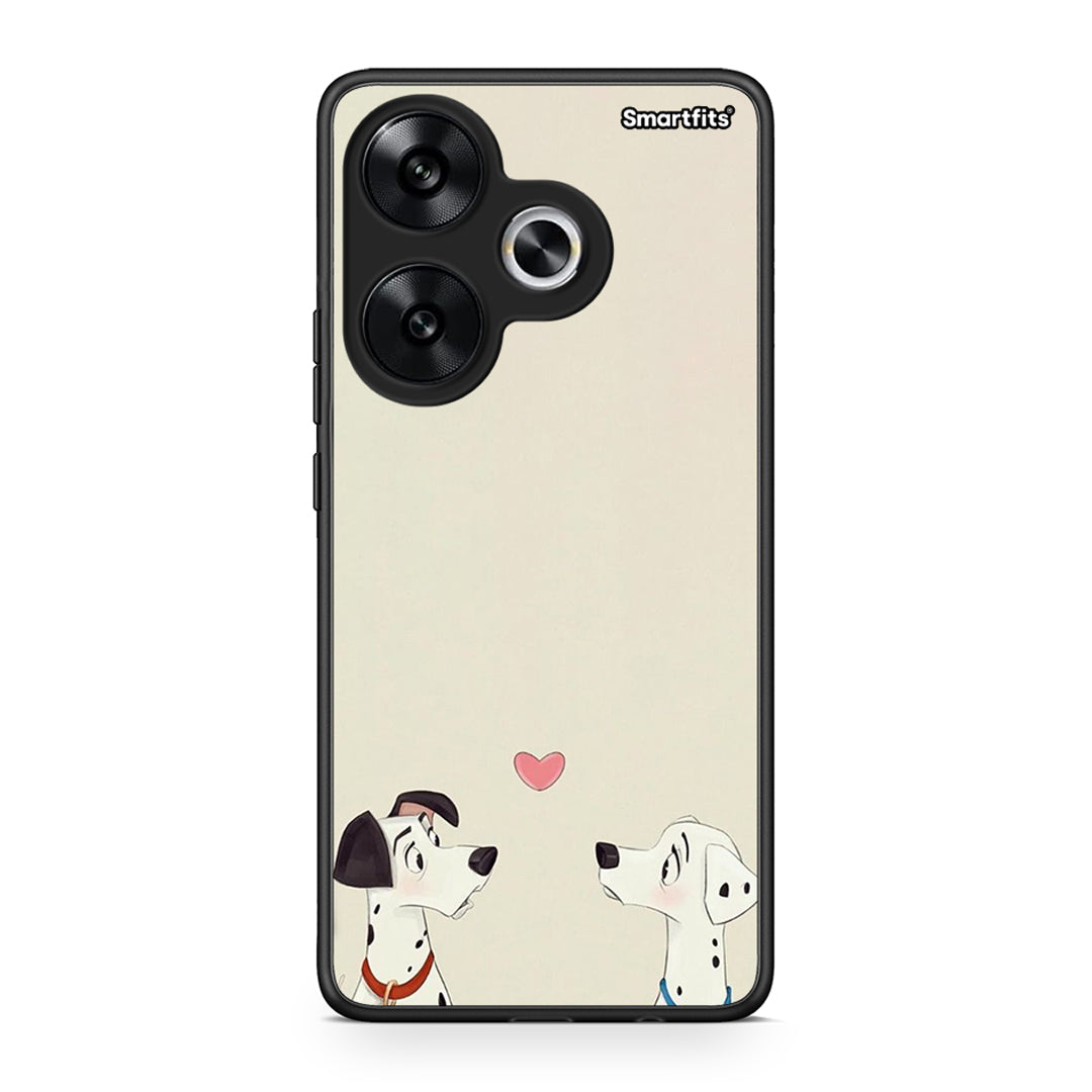 Xiaomi Poco F6 Dalmatians Love θήκη από τη Smartfits με σχέδιο στο πίσω μέρος και μαύρο περίβλημα | Smartphone case with colorful back and black bezels by Smartfits