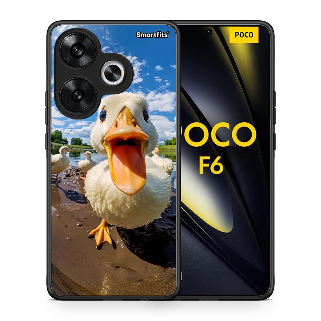 Θήκη Xiaomi Poco F6 Duck Face από τη Smartfits με σχέδιο στο πίσω μέρος και μαύρο περίβλημα | Xiaomi Poco F6 Duck Face case with colorful back and black bezels