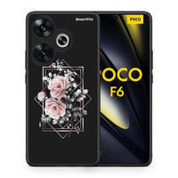 Thumbnail for Θήκη Xiaomi Poco F6 Frame Flower από τη Smartfits με σχέδιο στο πίσω μέρος και μαύρο περίβλημα | Xiaomi Poco F6 Frame Flower case with colorful back and black bezels