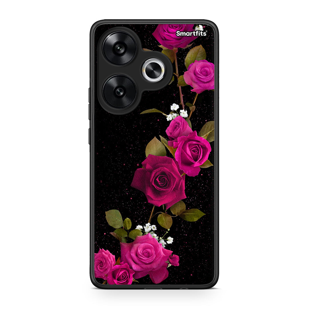 4 - Xiaomi Poco F6 Red Roses Flower case, cover, bumper