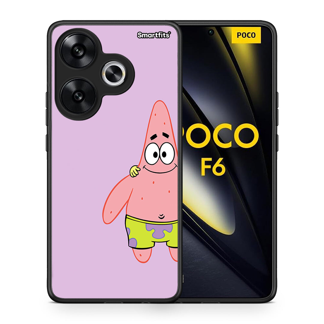 Θήκη Xiaomi Poco F6 Friends Patrick από τη Smartfits με σχέδιο στο πίσω μέρος και μαύρο περίβλημα | Xiaomi Poco F6 Friends Patrick case with colorful back and black bezels